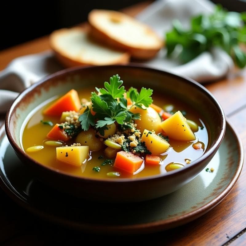 Estofado de Berros y Patatas con Caldo de Verduras: Receta Vegana en Olla Lenta y Reconfortante