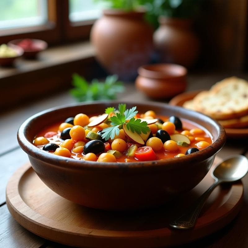 Estofado de Calabacín y Garbanzos con Especias Bereberes: Receta en Olla Lenta Vegana