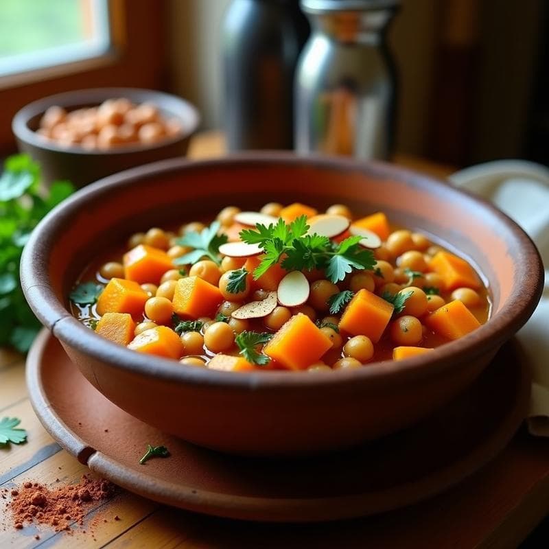 Estofado de Calabaza y Garbanzos con Especias Bereber: Receta Marroquí en Olla Express