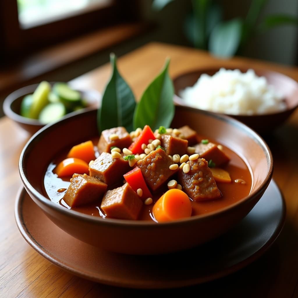 Estofado de Cerdo con Salsa de Tamarindo y Maní: Receta Filipina en Olla Lenta