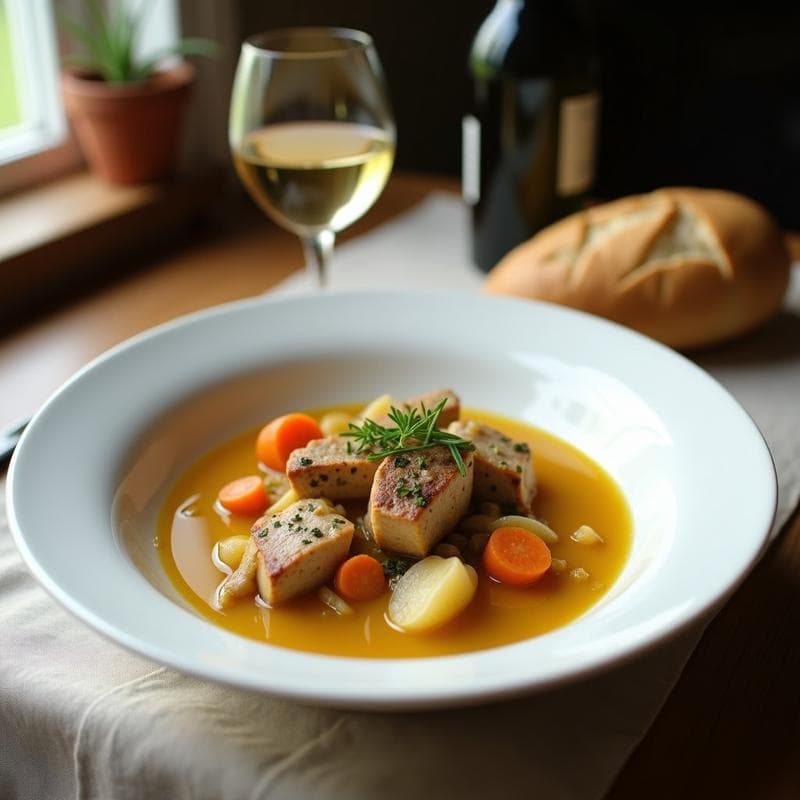 Estofado de Conejo con Hierbas Provenzales y Vino Blanco: Receta Francesa Tradicional en Olla Express