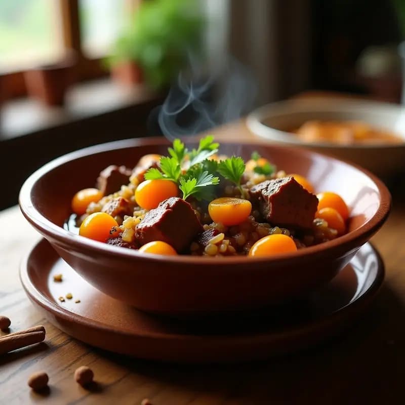Estofado de Cordero con Albaricoques: Receta en Airfryer con Toque Marroquí en 40 Minutos