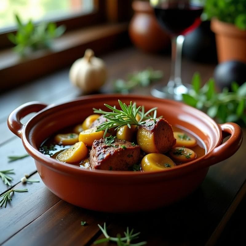 Estofado de Cordero con Alcachofas y Ajo Negro: Receta Española en Olla Lenta Gourmet