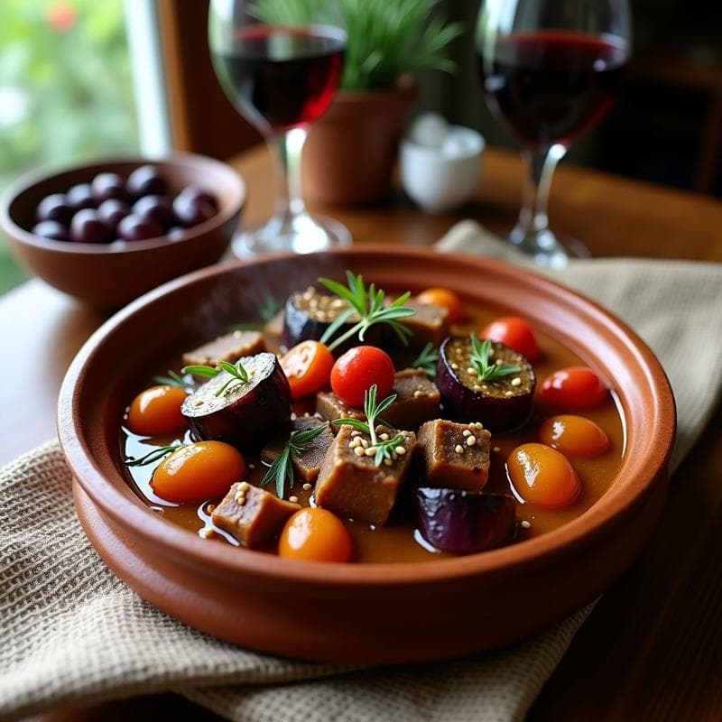 Estofado de Cordero con Berenjenas y Tomates Secos: Receta Griega en Olla Lenta