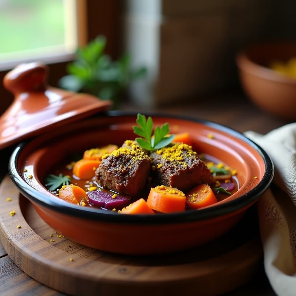 Estofado de Cordero con Cúrcuma y Zanahoria Morada: Receta Marocí en Olla Lenta