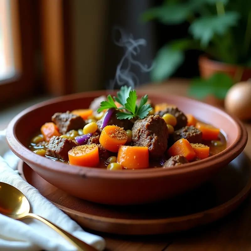 Estofado de Cordero con Cúrcuma y Zanahorias Moradas: Receta Marroquí en Olla Express