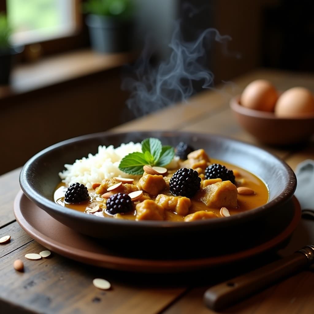 Estofado de Cordero con Cúrcuma y Zarzamora: Receta Iraní en Olla Exprés con Toque Afrutado
