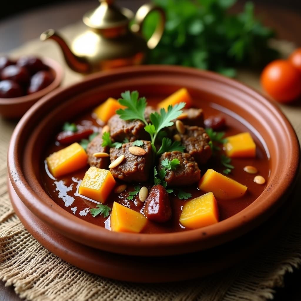 Estofado de Cordero con Dátiles y Calabaza: Receta Marocí Tradicional en Olla Lenta