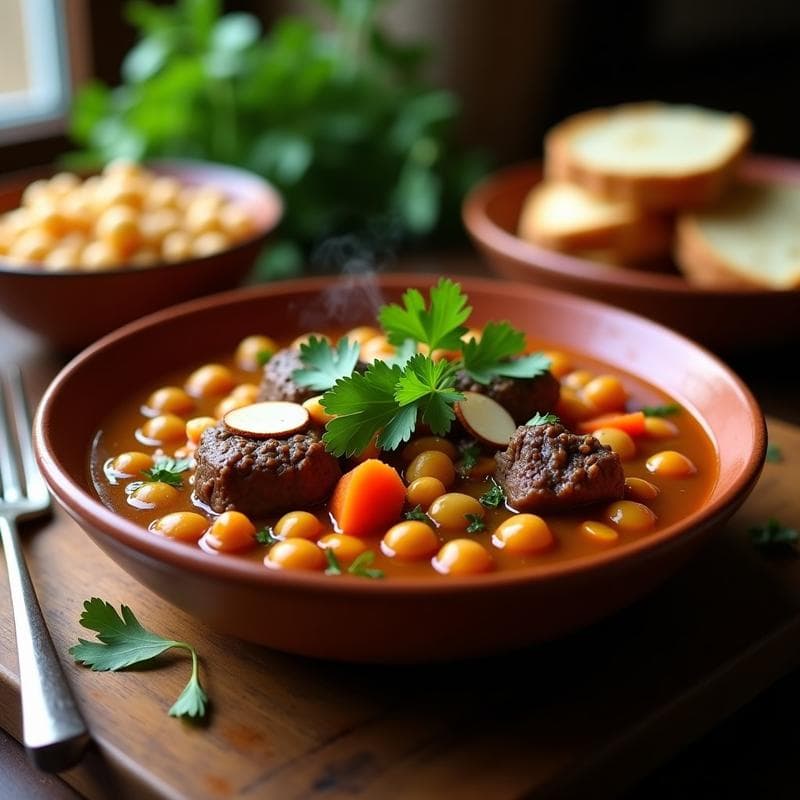 Estofado de Cordero con Garbanzos y Hojas de Laurel: Receta Marocí Tradicional en Thermomix