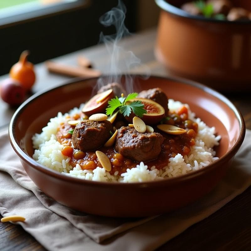 Estofado de Cordero y Higos con Arroz Basmati: Receta Iraní en Olla Lenta