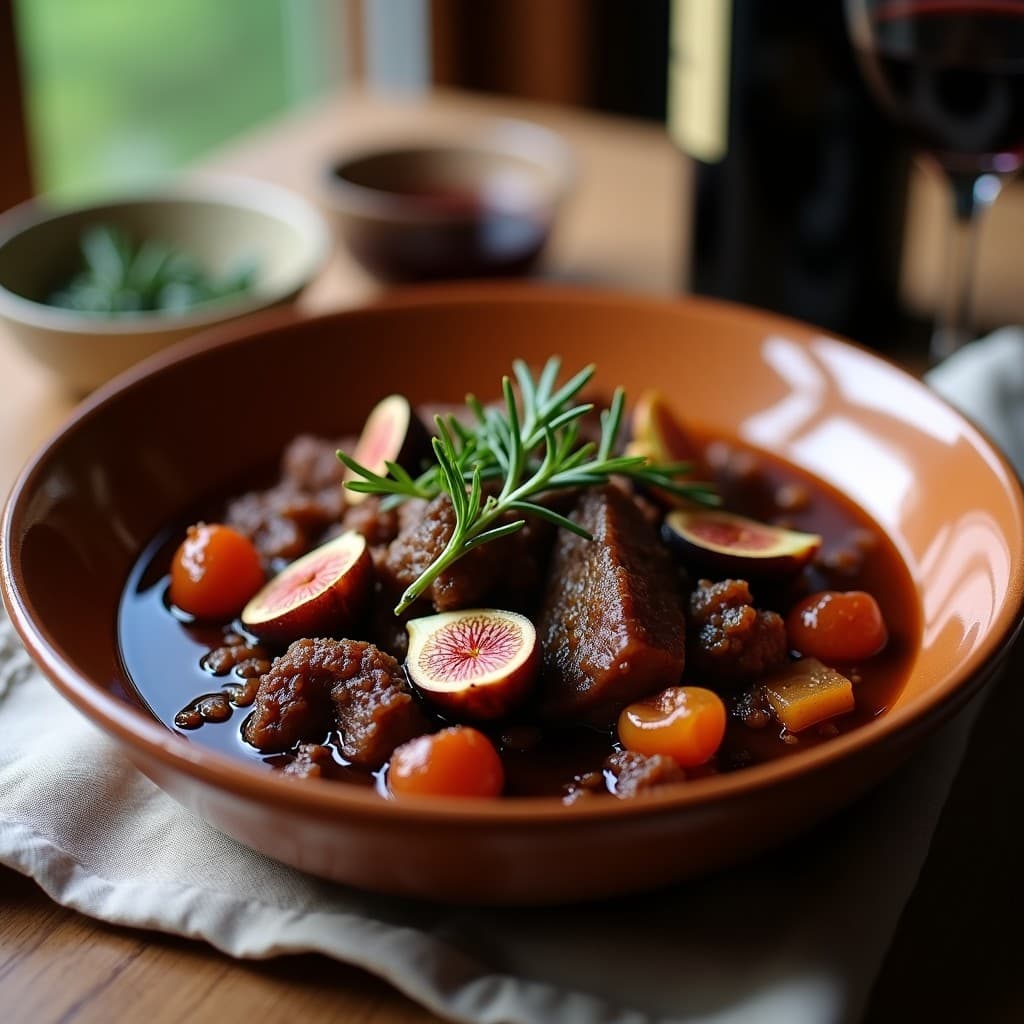 Estofado de Cordero con Higos Secos y Vinagre de Módena: Receta Italiana en Olla Lenta