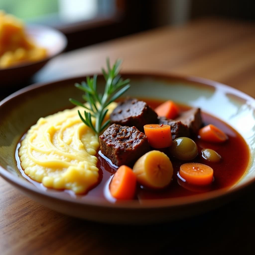 Estofado de Cordero al Vino de Arándanos con Puré de Coliflor: Receta Alemana en Olla Express