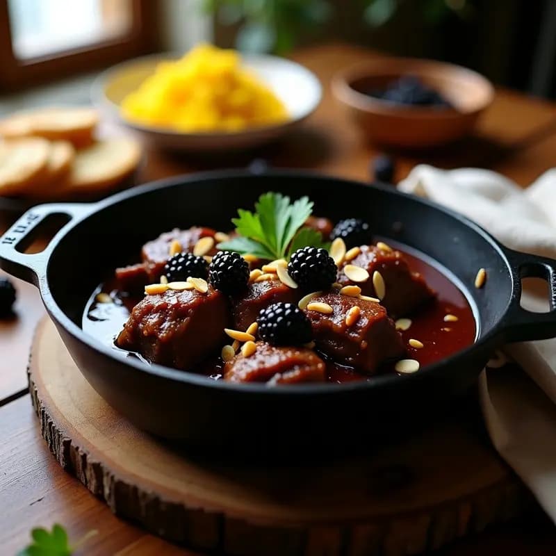 Estofado de Cordero con Zarzamora y Miel: Receta Iraní para Ocasiones Especiales
