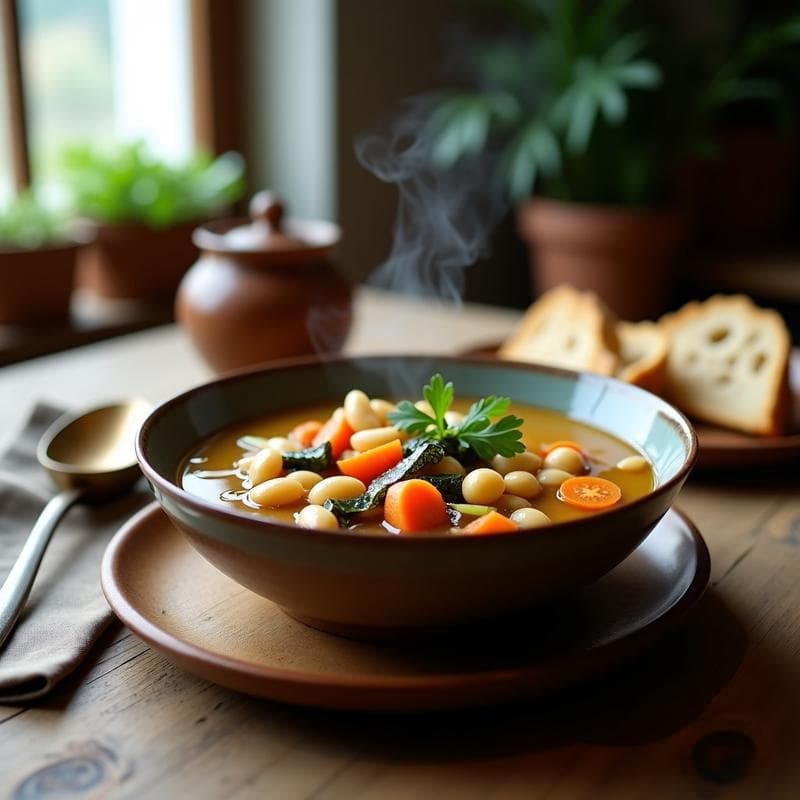 Estofado de Frijoles Blancos y Algas Kombu con Caldo de Miso: Receta Vegana en Olla Lenta