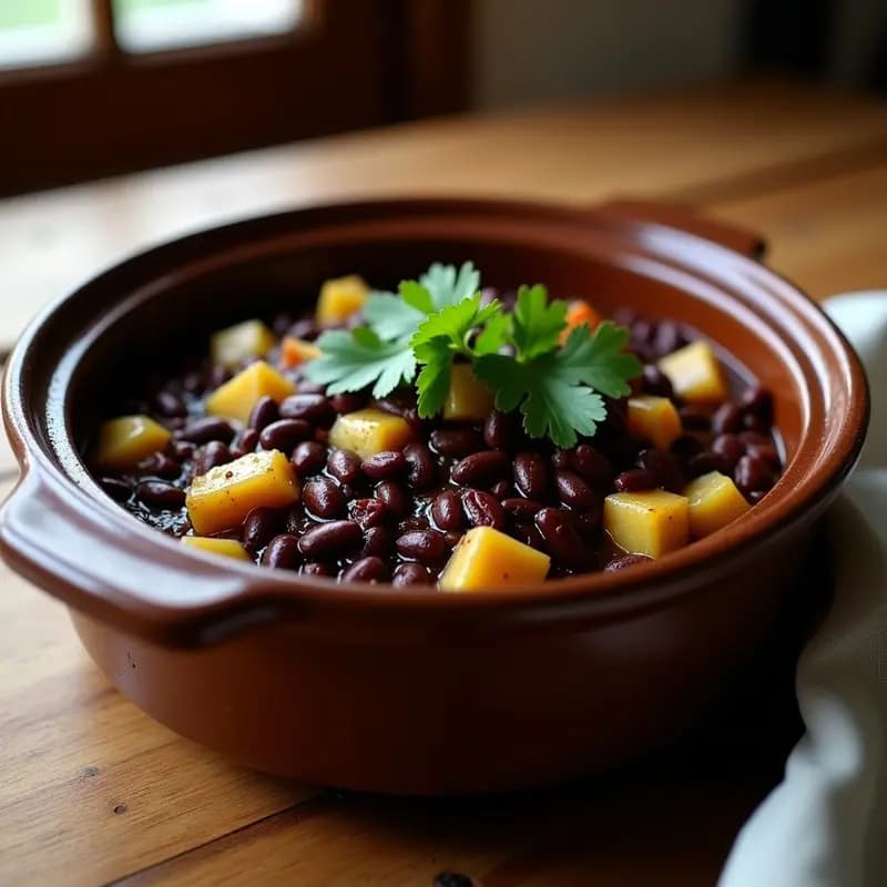 Estofado de Frijoles Negros y Chayote: Receta en Olla Lenta al Estilo Antillano