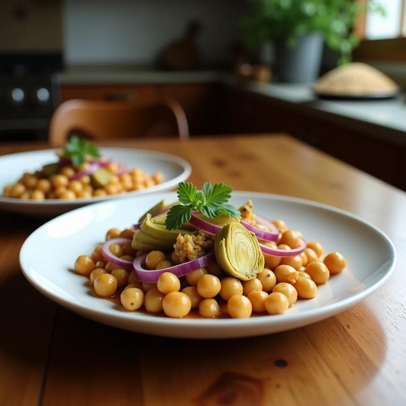 Estofado de Garbanzos y Alcachofas con Azafrán: Receta Vegana en Olla Lenta y Reconfortante