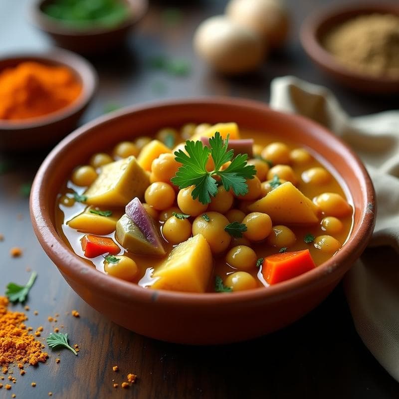 Estofado de Garbanzos y Alcachofas con Cúrcuma: Receta Andaluz en Olla Lenta y Sin Aceite