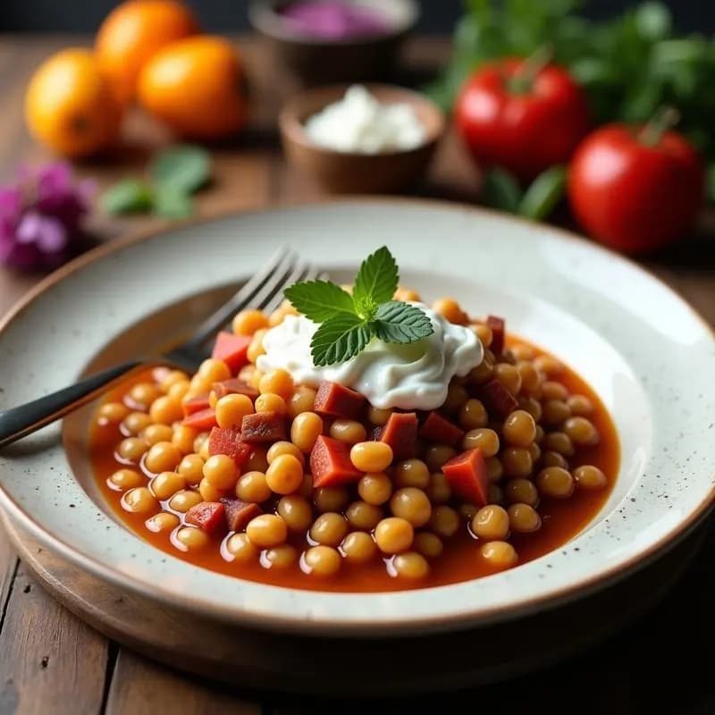 Estofado de Garbanzos y Algodón de Azúcar Morado: Receta Peruana en Olla Lenta con Toque Dulce Salado