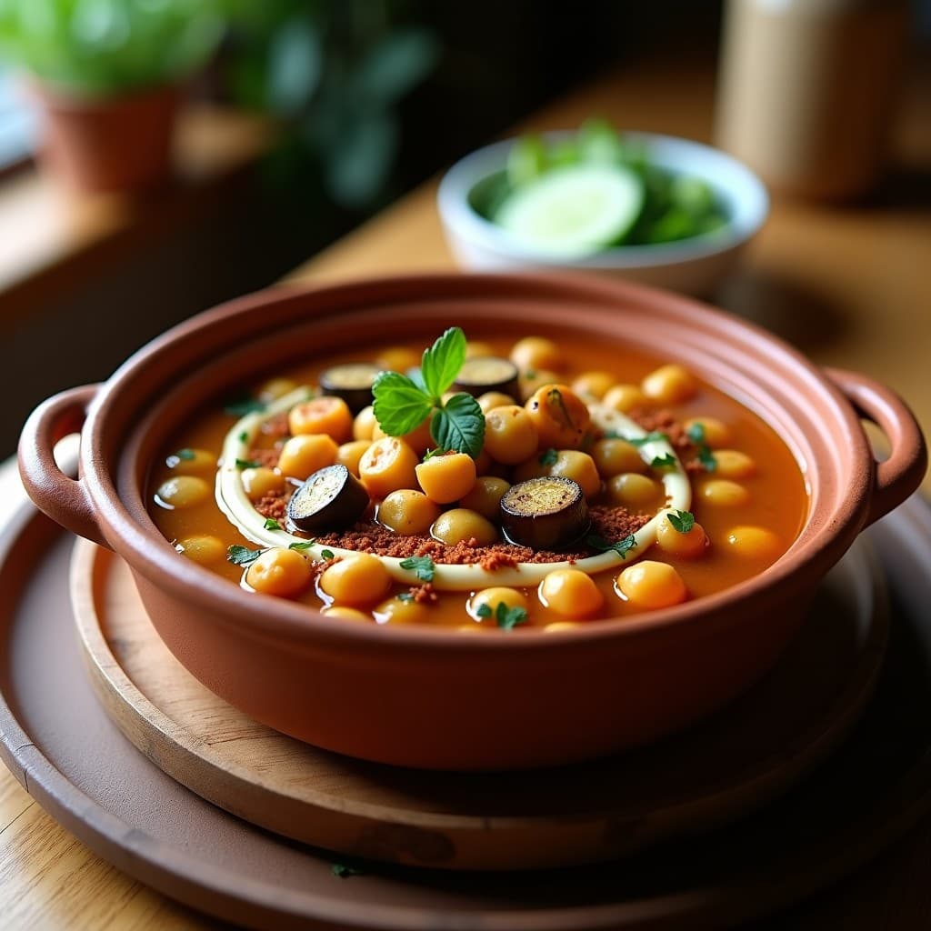 Estofado de Garbanzos con Berenjena y Tahini: Receta Libanesa Keto en Olla Lenta