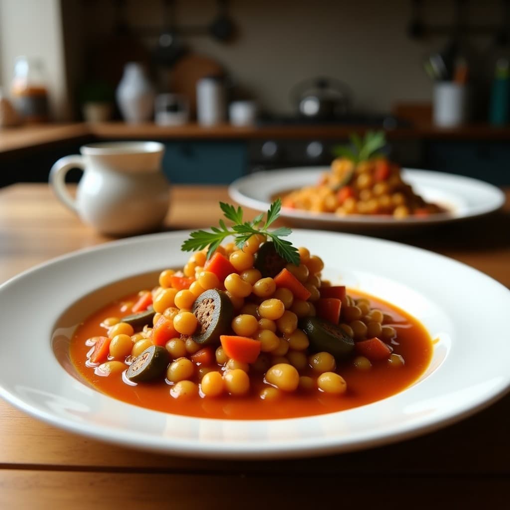 Estofado de Garbanzos y Calabaza Kabocha: Receta de Oriente Medio en Olla Lenta
