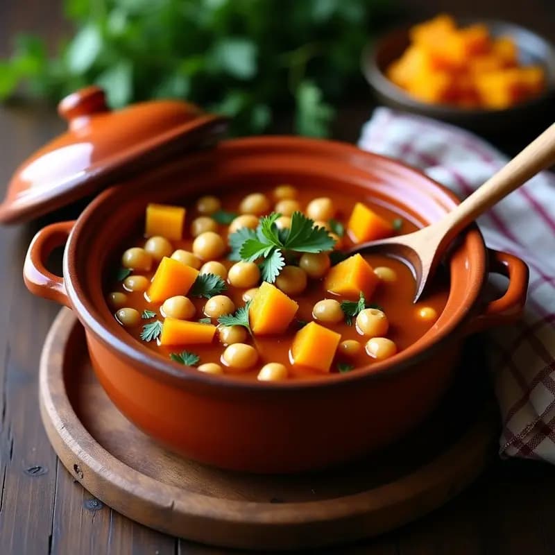 Estofado de Garbanzos con Calabaza y Pimentón: Receta de Olla Tradicional Andaluza