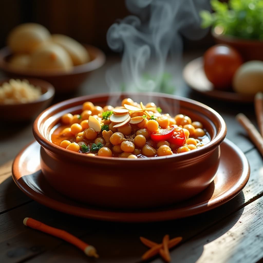 Estofado de Garbanzos y Espárragos Trasgos con Azafrán: Receta Andaluza en Olla de Barro