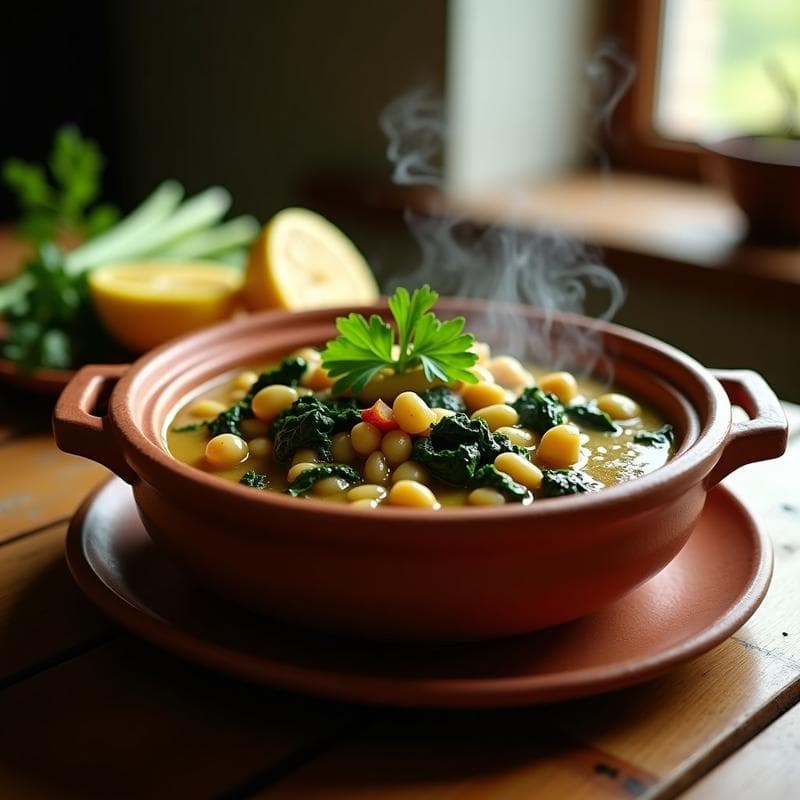 Estofado de Habas y Espinacas con Raíces de Apio: Receta Egipcia Tradicional