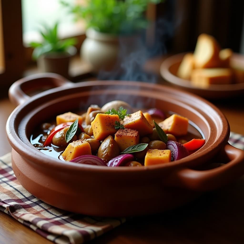 Estofado de Hongos Portobello y Tempeh: Receta Argentina Vegana con Sabor a Parrilla