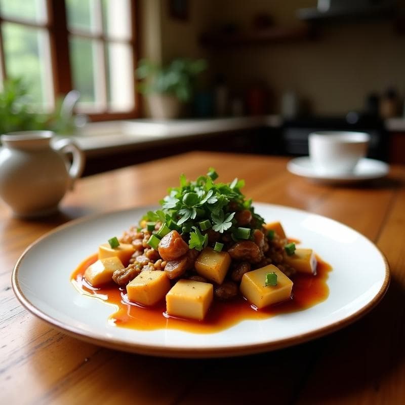 Estofado de Hongos Shitake y Tofu con Salsa Teriyaki: Receta Vegana en Olla Express