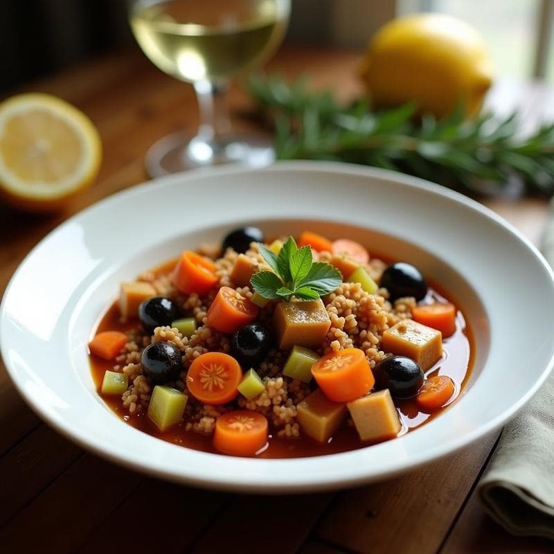 Estofado de Jackfruit y Aceitunas Taggiasca: Receta Italiana Vegana en Olla Lenta