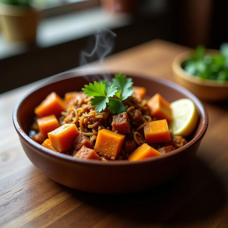 Estofado de Jackfruit y Batata con Especias Berberé: Receta Etíope en Olla Express