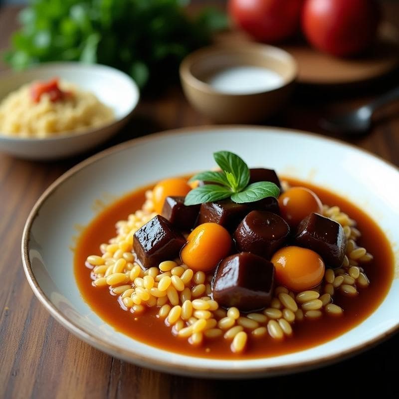 Estofado de Jackfruit y Berenjena con Salsa de Tamarindo: Receta Vegana con Toque Sri Lankés