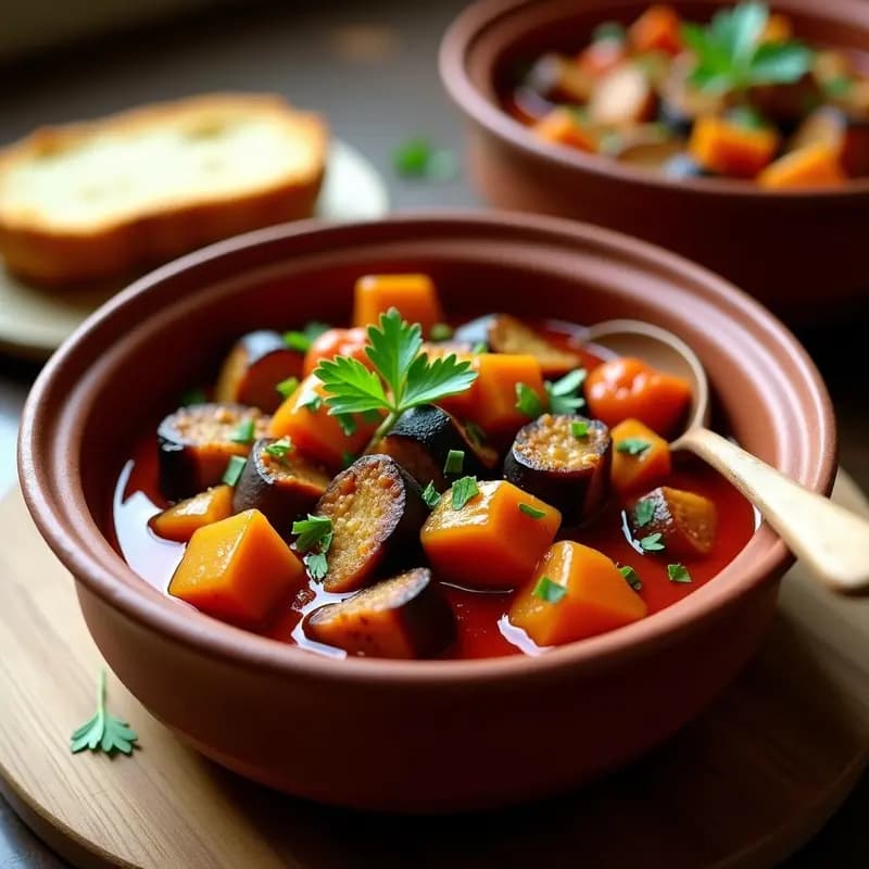 Estofado de Jackfruit y Berenjenas: Receta Española Vegana en Olla Express con Toque de Pimentón