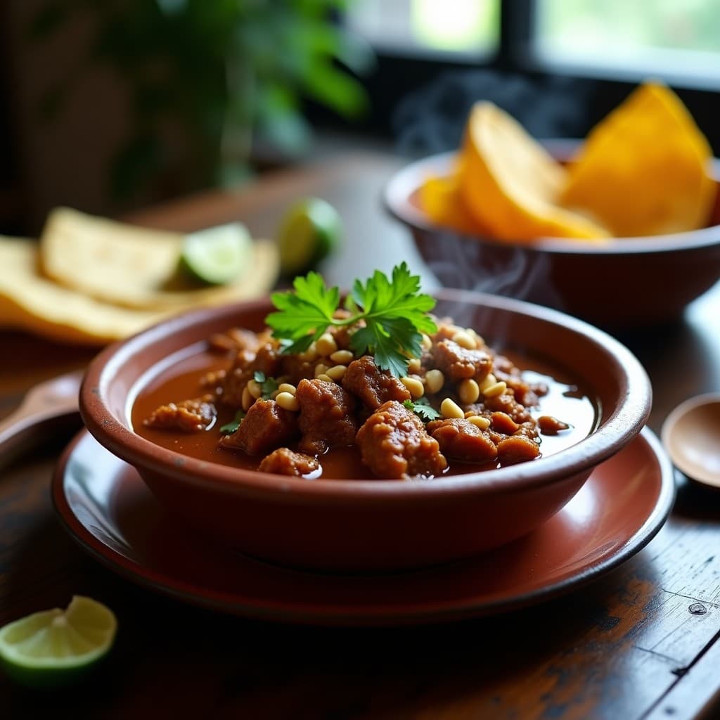 Estofado de Jackfruit y Birria con Consomé de Chile Pasilla: Receta Vegana en Olla Exprés