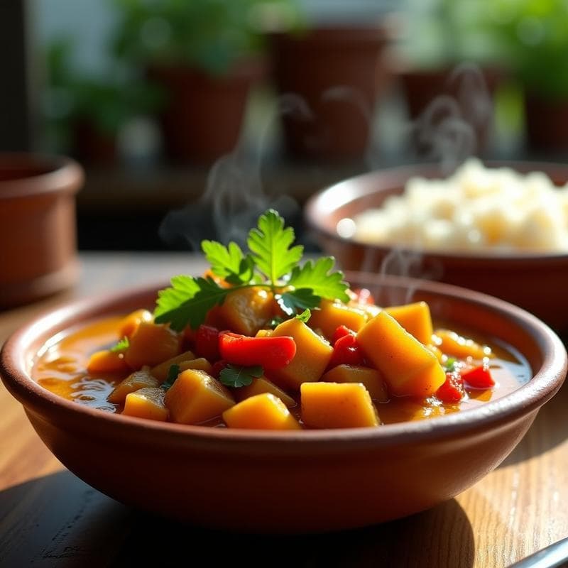 Estofado de Jackfruit y Cacahuetes: Receta Vegana con Toque Africano en Olla Exprés