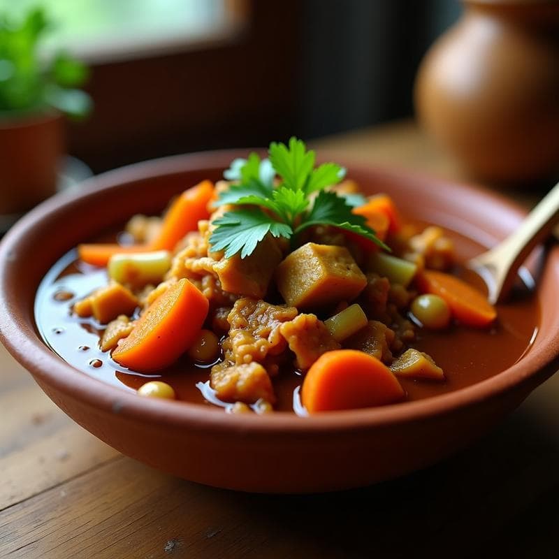 Estofado de Jackfruit y Cacahuetes: Receta Africana en Olla Express con Toque Picante
