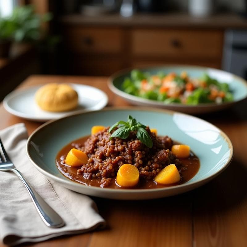 Estofado de Jackfruit y Cacao con Patatas Dulces: Receta Mexicana Vegana en Olla Lenta
