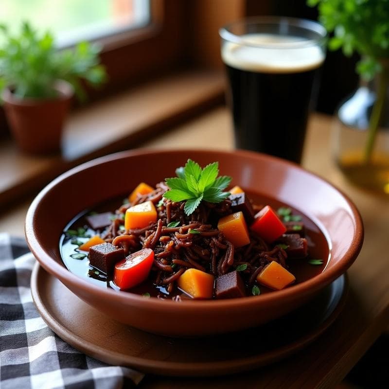 Estofado de Jackfruit y Cerveza Negra: Receta Argentina Vegana en Olla Lenta