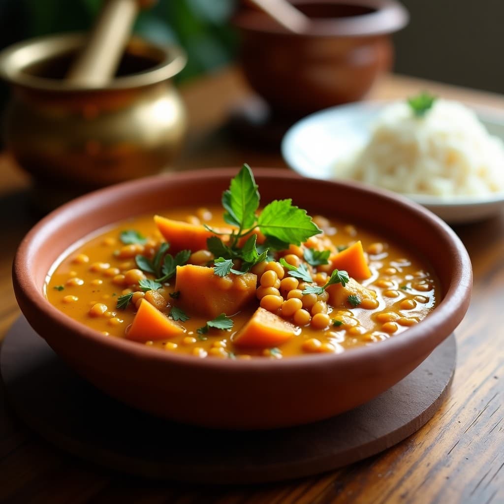 Estofado de Jackfruit y Lentejas Rojas: Receta Sri Lankesa en Olla Lenta