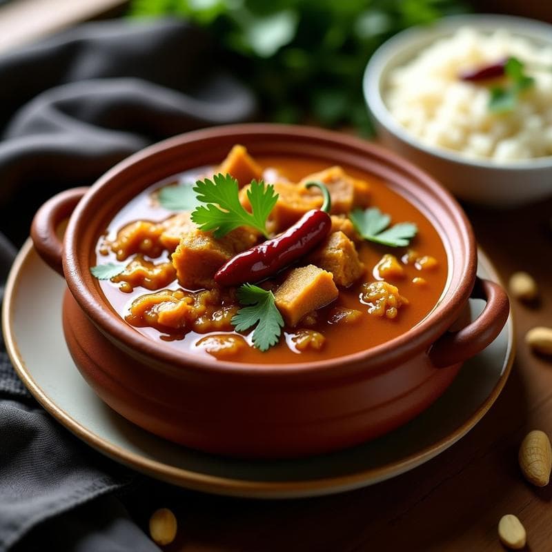 Estofado de Jackfruit en Salsa de Cacahuete y Chile: Receta Vegana con Textura de Carne