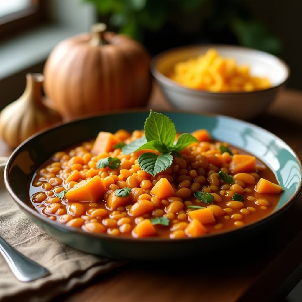 Estofado de Lentejas Negras con Calabaza y Coco: Receta Vegana de Sri Lanka en Olla Exprés