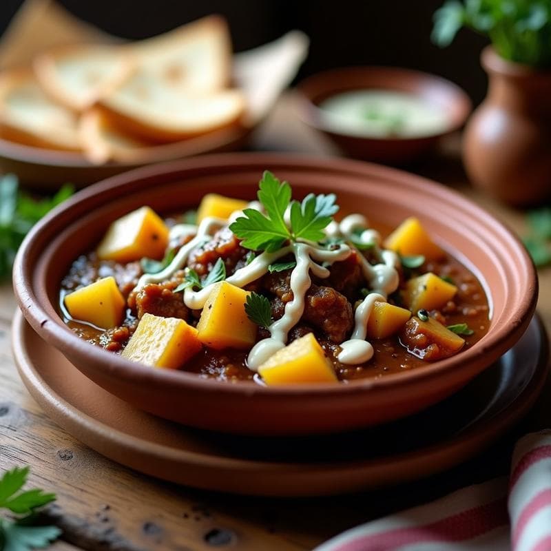Estofado de opposite garlic y Patatas con Salsa de Tahini: Receta Vegana de Oriente Medio