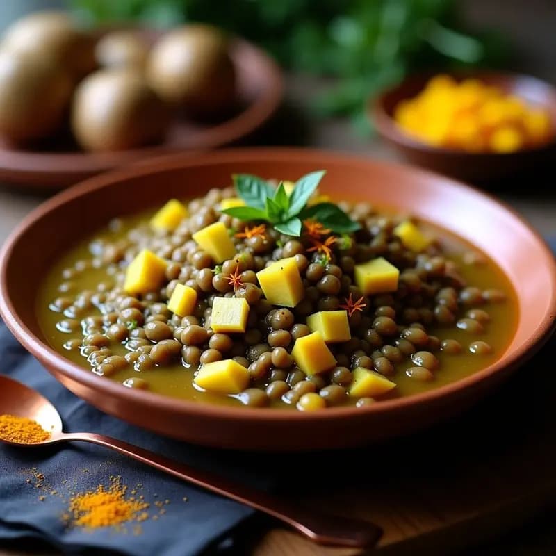 Estofado de OSA y Lentejas Beluga con Toque de Azafrán: Receta Iraní en Thermomix