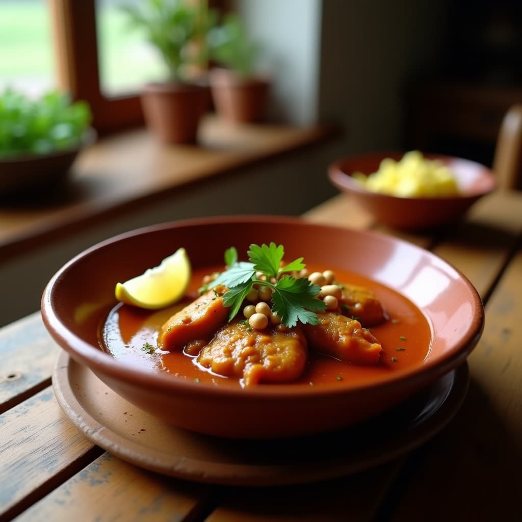 Estofado de Pollo con Cacahuetes y Especias de Berberé: Receta Etiopía en Olla Lenta