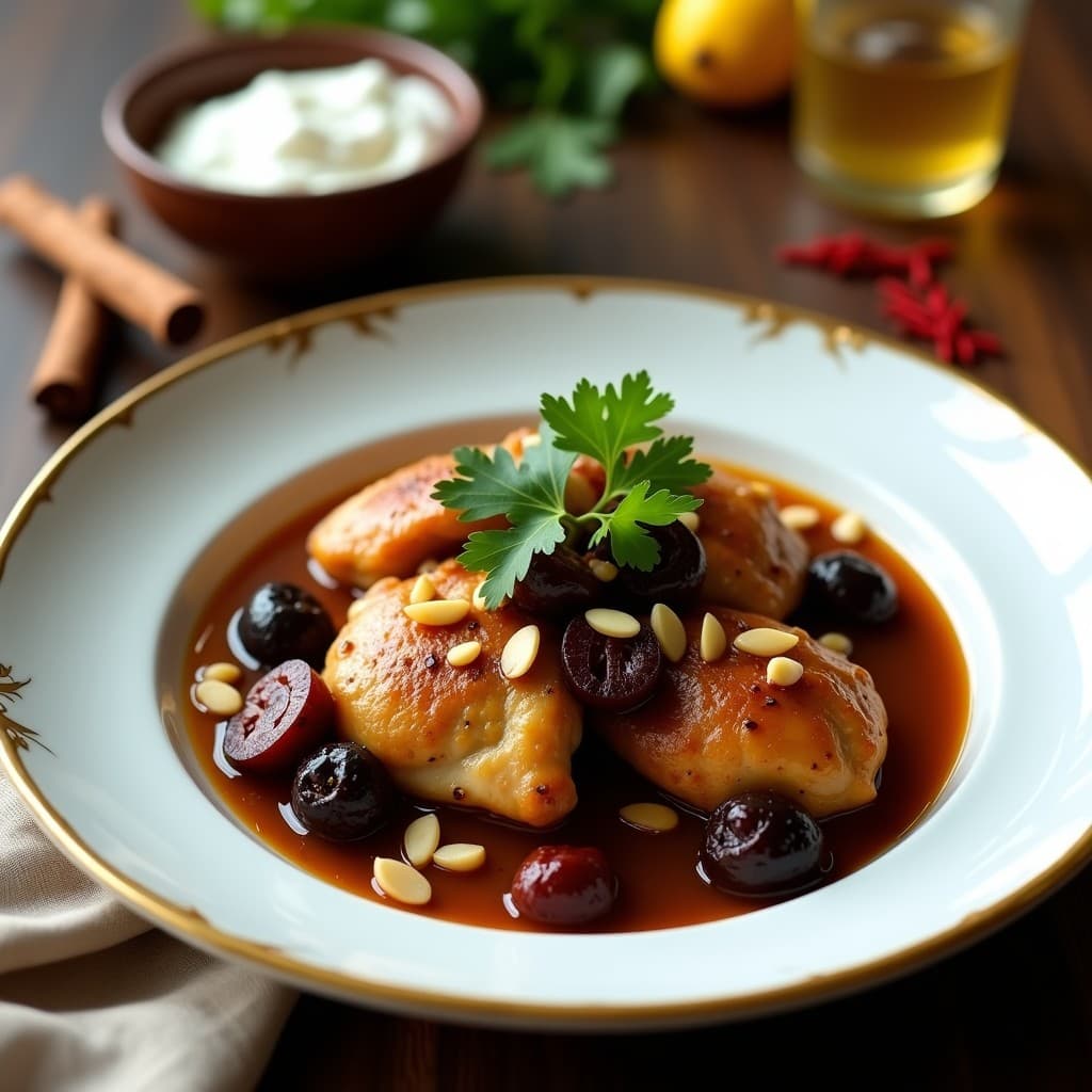 Estofado de Pollo con Ciruelas y Almendras: Receta Persa en Olla Lenta con Especias Exóticas