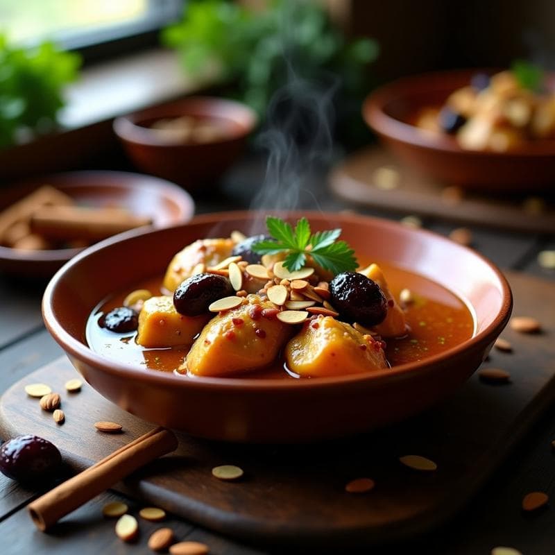 Estofado de Pollo con Ciruelas Pasas y Especias Marroquíes: Receta en Olla Rápida con Toque Dulce