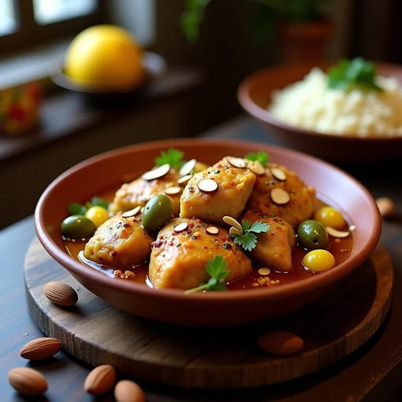 Estofado de Pollo con Cítricos y Aceitunas: Receta Marroquí en Olla Lenta en 4 Horas