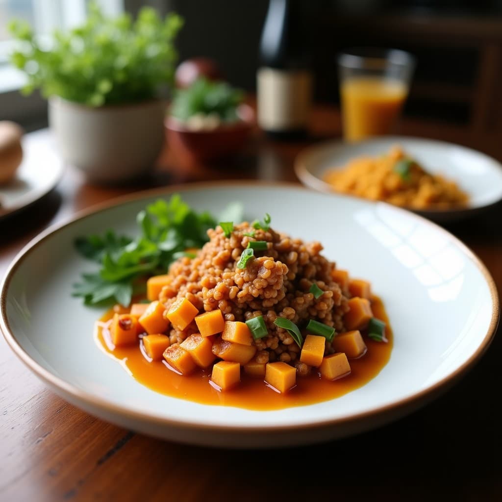 Estofado de Raíces Andinas y Seitan: Receta Boliviana Vegana en Olla Lenta