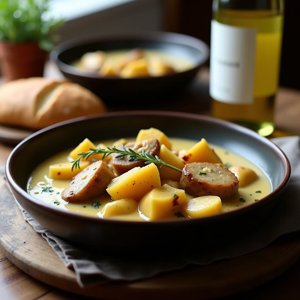 Estofado de Seitan y Alcachofas en Salsa de Vino Blanco: Receta Francesa en Olla Lenta