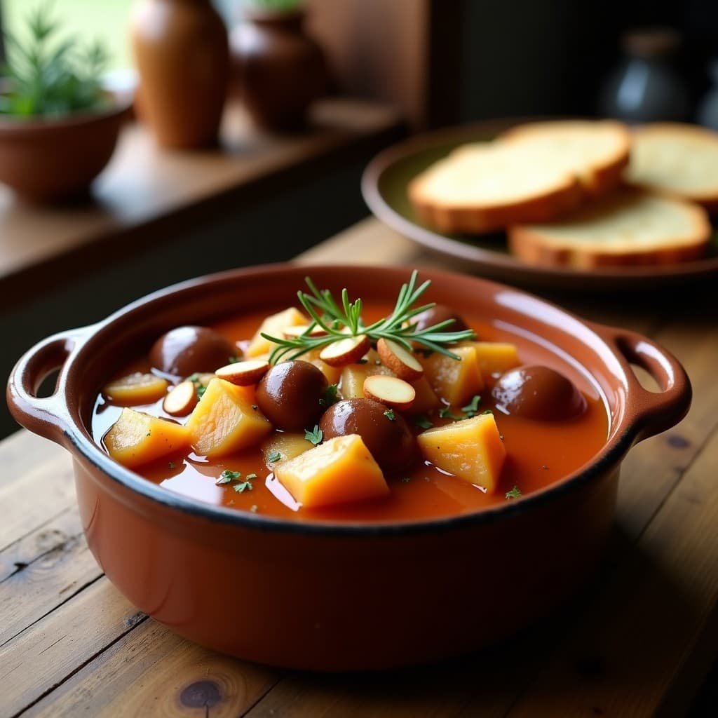 Estofado de Seitan y Castañas: Receta Otoñal en Olla Express con Toque Español
